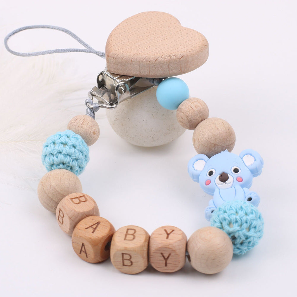 Baby products soothing beech wood mouth chain clip Baby products soothing beech wood mouth chain clip
